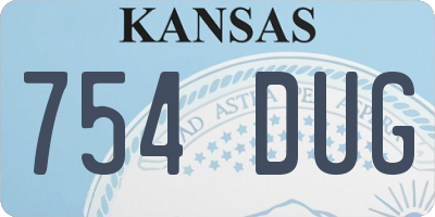 KS license plate 754DUG