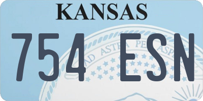 KS license plate 754ESN