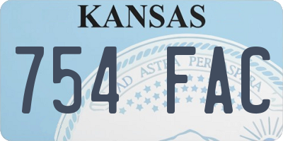KS license plate 754FAC