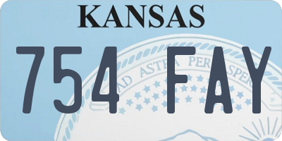 KS license plate 754FAY