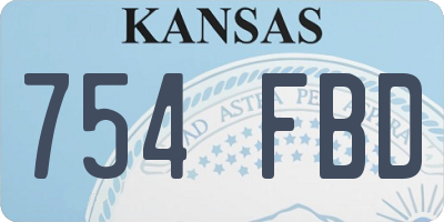 KS license plate 754FBD