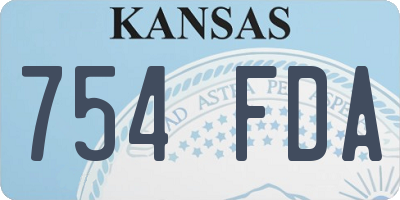 KS license plate 754FDA