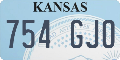 KS license plate 754GJO