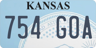 KS license plate 754GOA