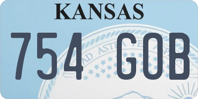 KS license plate 754GOB