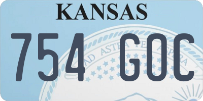 KS license plate 754GOC
