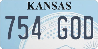 KS license plate 754GOD