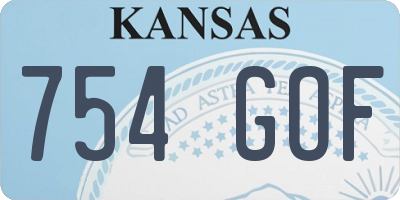KS license plate 754GOF