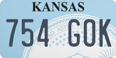 KS license plate 754GOK