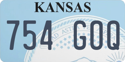 KS license plate 754GOQ