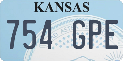 KS license plate 754GPE