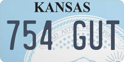 KS license plate 754GUT