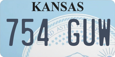 KS license plate 754GUW