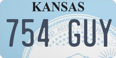 KS license plate 754GUY