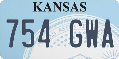 KS license plate 754GWA