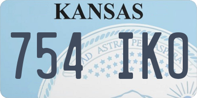 KS license plate 754IKO