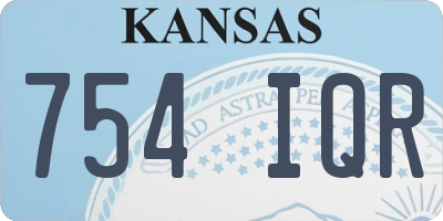 KS license plate 754IQR