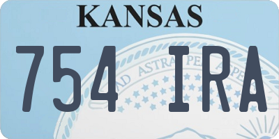 KS license plate 754IRA