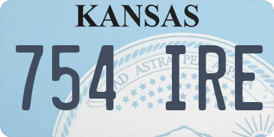 KS license plate 754IRE