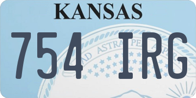 KS license plate 754IRG