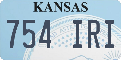 KS license plate 754IRI