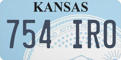 KS license plate 754IRO