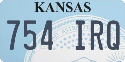 KS license plate 754IRQ