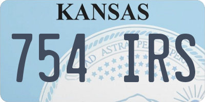 KS license plate 754IRS