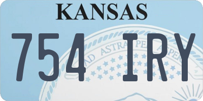 KS license plate 754IRY