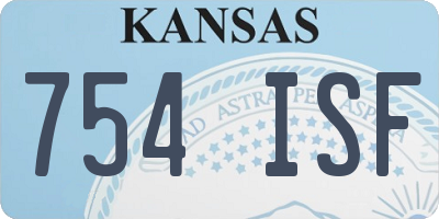 KS license plate 754ISF