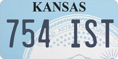 KS license plate 754IST