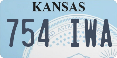 KS license plate 754IWA