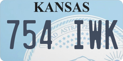 KS license plate 754IWK