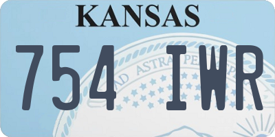 KS license plate 754IWR