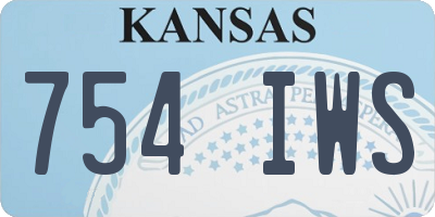 KS license plate 754IWS