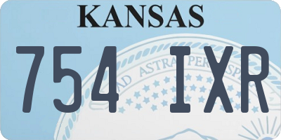 KS license plate 754IXR
