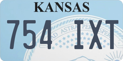 KS license plate 754IXT