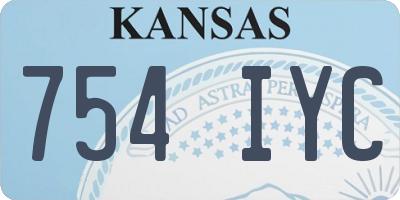 KS license plate 754IYC