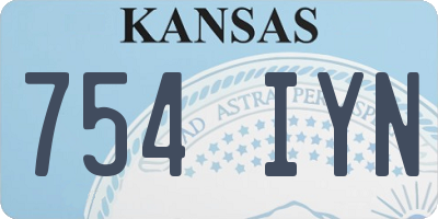 KS license plate 754IYN