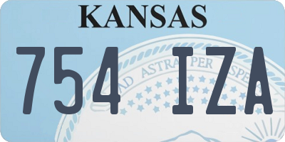 KS license plate 754IZA