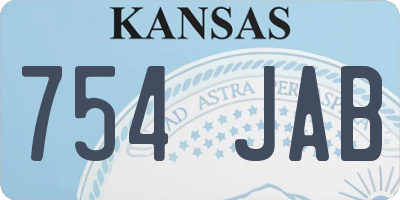KS license plate 754JAB