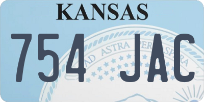 KS license plate 754JAC