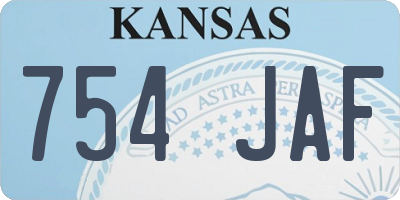 KS license plate 754JAF