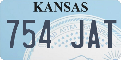 KS license plate 754JAT
