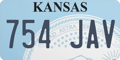 KS license plate 754JAV