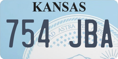 KS license plate 754JBA