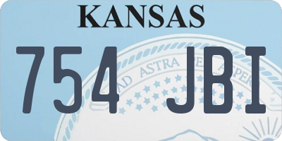 KS license plate 754JBI