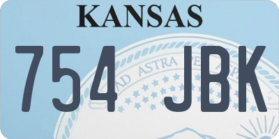 KS license plate 754JBK