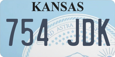 KS license plate 754JDK