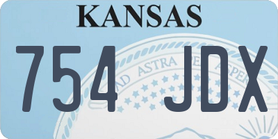 KS license plate 754JDX